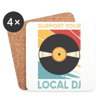 DJ Outfit Gifts - Coasters (set of 4) - white - Front