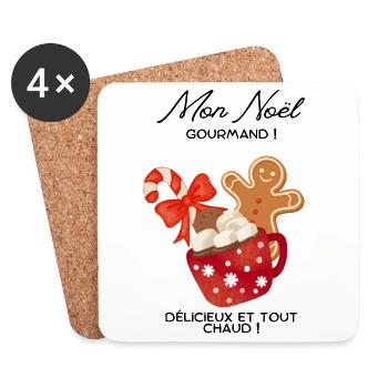 Joyeux_noel_gourmand-_Pain Gewürze - Untersetzer (4er-Set) - Weiß - Vorne