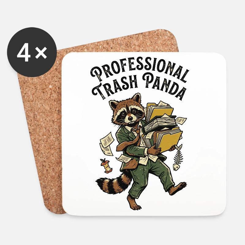 Professional Trash Panda - Untersetzer (4er-Set) - Weiß