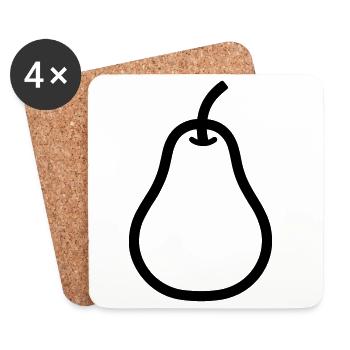 poire - Dessous de verre (lot de 4) - blanc - Devant