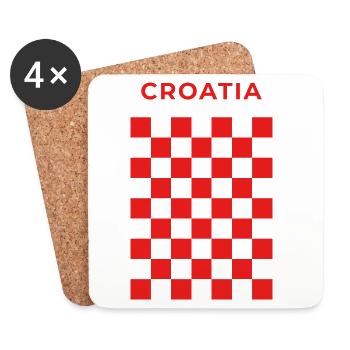 Croatian Checker Red - Coasters (set of 4) - white - Front