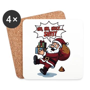 Santa Claus Escalation Christmas - Coasters (set of 4) - white - Front