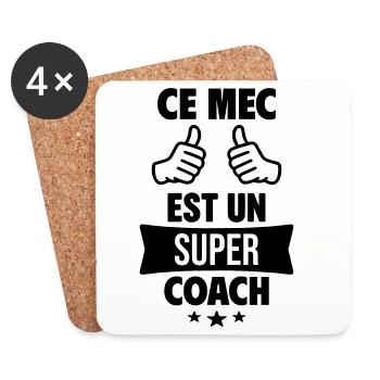 Ce Mec Est Un Super Coach Humour - Dessous de verre (lot de 4) - blanc - Devant