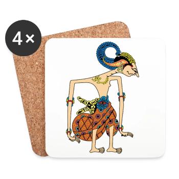 Lebendige Volksvogelgöttin - Untersetzer (4er-Set) - Weiß - Vorne