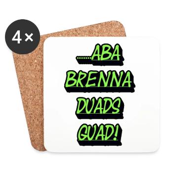 Neon Green Text Block Quad Duads - Coasters (set of 4) - white - Front