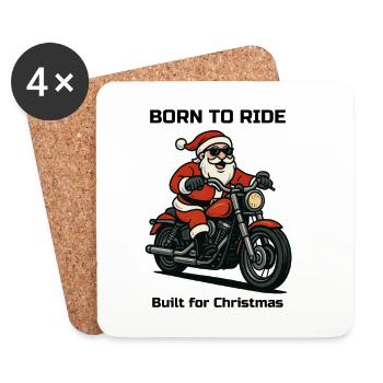 Noël motard - Dessous de verre (lot de 4) - blanc - Devant