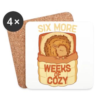Igel Tag Hedgehog Day Six More Weeks Of Cozy - Untersetzer (4er-Set) - Weiß - Vorne