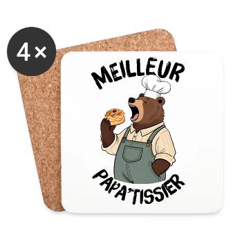 Best Pastry Chef Dad - Coasters (set of 4) - white - Front