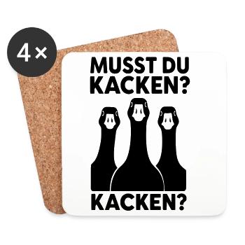 musst du kacken gänse - Untersetzer (4er-Set) - Weiß - Vorne