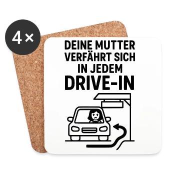 Votre Mudda Drive In - Dessous de verre (lot de 4) - blanc - Devant
