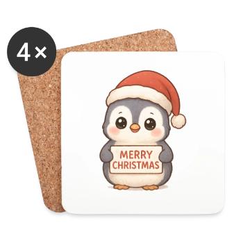 Ugly Christmas Penguin Christmas Gift - Coasters (set of 4) - white - Front