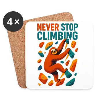 Bouldering Sloth Climbing Motivation Gift - Coasters (set of 4) - white - Front