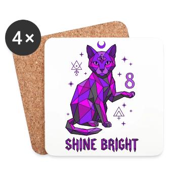 8th Birthday Mystic Cat - Coasters (set of 4) - white - Front