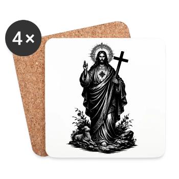 Jesus Christ - Coasters (set of 4) - white - Front
