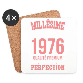 1976 – Außergewöhnlicher Jahrgang – Premiumqualität - Untersetzer (4er-Set) - Weiß - Vorne