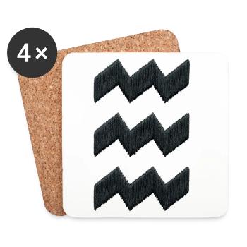 Eindhoven Vibes embroidery look black (printed) - Coasters (set of 4) - white - Front