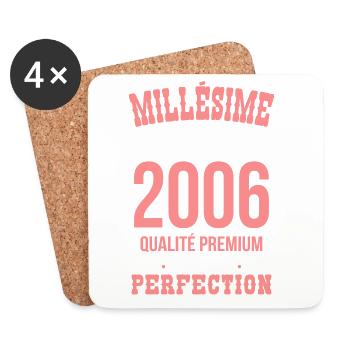 2006 – Außergewöhnlicher Jahrgang – Premiumqualität - Untersetzer (4er-Set) - Weiß - Vorne
