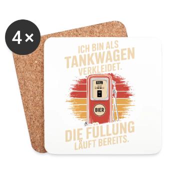 Carnival Disguised as a Tanker Truck Bachelor Party Costume Beer - Coasters (set of 4) - white - Front