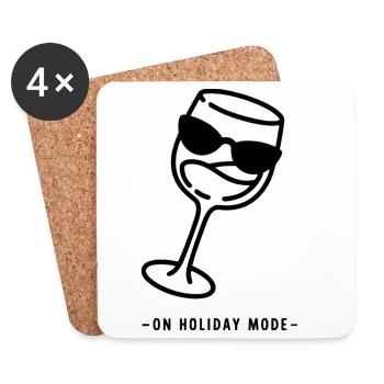 En mode vacances – Design pour les vacances d’été - Dessous de verre (lot de 4) - blanc - Devant