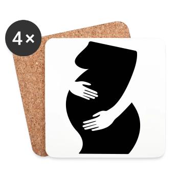 Grossesse, bébé - Dessous de verre (lot de 4) - blanc - Devant