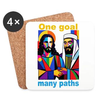 One Goal Many Paths Pop Art Duo - Coasters (set of 4) - white - Front