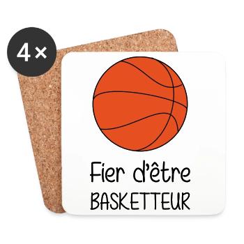 Fier d’être Basketteur - Dessous de verre (lot de 4) - blanc - Devant