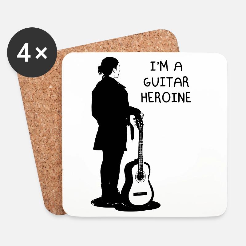 Ich bin eine Gitarrenheldin - Untersetzer (4er-Set) - Weiß