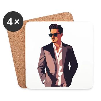 Gentleman Noir Powerlook Urban casual Style - Coasters (set of 4) - white - Front