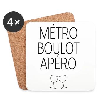 Metro work aperitif - Coasters (set of 4) - white - Front