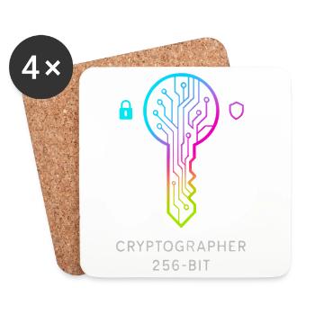 Expert in Cryptography and 256-bit Security - Coasters (set of 4) - white - Front