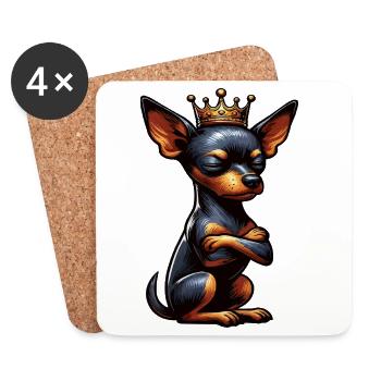 Zwergpinscher Pinscher Pinscherbesitzer Minpin - Untersetzer (4er-Set) - Weiß - Vorne