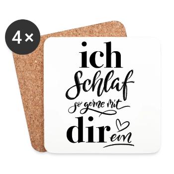 Love. I love to fall asleep with you. - Coasters (set of 4) - white - Front