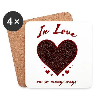 In Love - Stylish declaration of love for couples - Coasters (set of 4) - white - Front