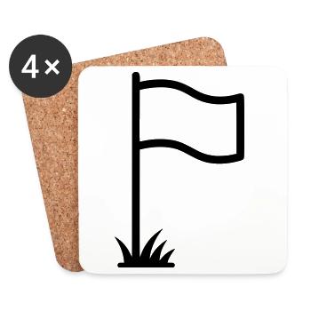 Corner Flag Football Stadium Symbol Vector - Coasters (set of 4) - white - Front