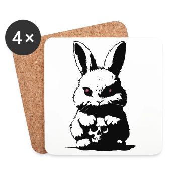 Grumpy bunny - Untersetzer (4er-Set) - Weiß - Vorne