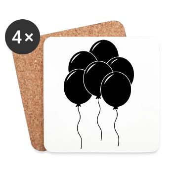 Ballon - Untersetzer (4er-Set) - Weiß - Vorne