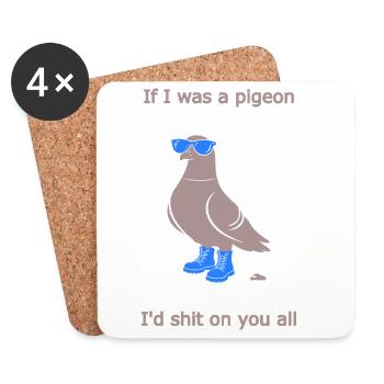 If I Was a Pigeon Light Blue Boots Funny Quote - Dessous de verre (lot de 4) - blanc - Devant