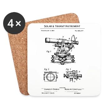 Plan directeur des instruments solaires et de transit - Dessous de verre (lot de 4) - blanc - Devant
