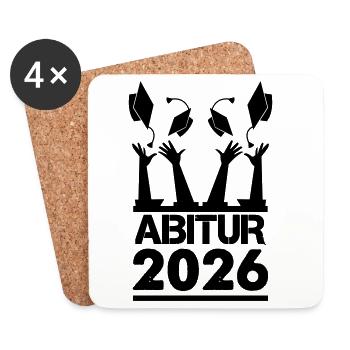 Cérémonie de remise des diplômes de l’Abitur 2026 - Dessous de verre (lot de 4) - blanc - Devant