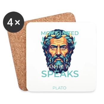 Platon Zitat Wahrheit Griechische Philosophie - Untersetzer (4er-Set) - Weiß - Vorne