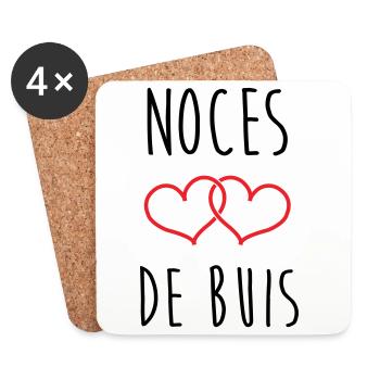 Noces de Buis 56 years of marriage - Coasters (set of 4) - white - Front