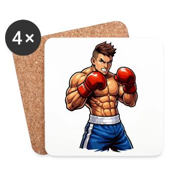 Boxer Boxing Fighter - Coasters (set of 4) - white - Front