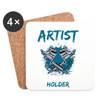 Tattoo Artist Not Magic Wand Holder Design - Coasters (set of 4) - white - Front
