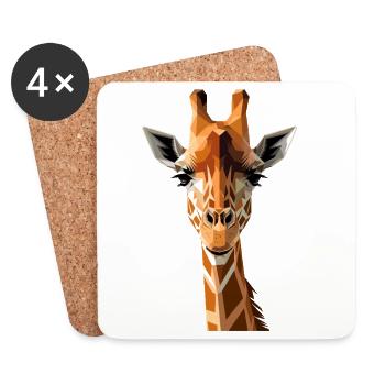 Giraffe Africa Love Safari Wilderness Cute Giraffes - Coasters (set of 4) - white - Front