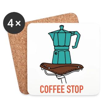 Arrêt café de la cafetière Aqua Moka - Dessous de verre (lot de 4) - blanc - Devant