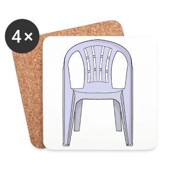 Plastic Monobloc Chair - Coasters (set of 4) - white - Front