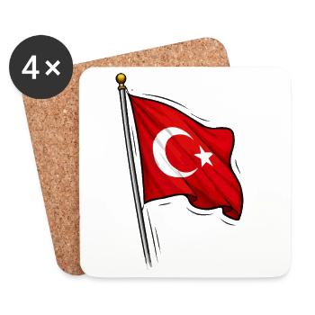 Turkey Flag - Coasters (set of 4) - white - Front