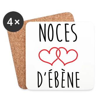 Ebony Wedding 78 Years of Marriage - Coasters (set of 4) - white - Front
