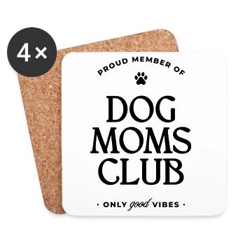 Dog Moms Club - Untersetzer (4er-Set) - Weiß - Vorne