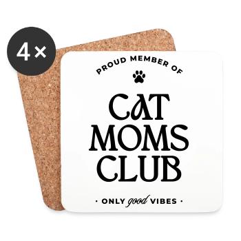 Cat Moms Club - Untersetzer (4er-Set) - Weiß - Vorne